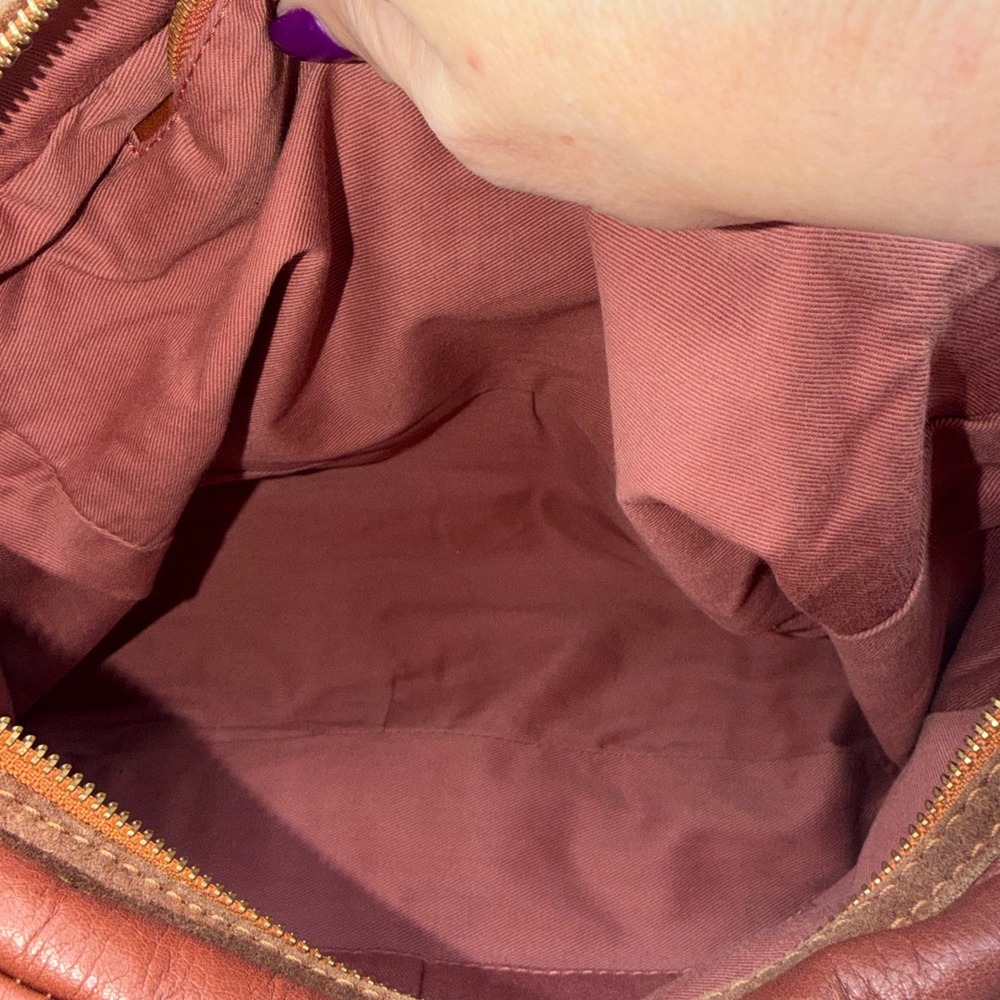 See by Chloe Terracotta Red Leather Bow Zipper Trim Shoulder Bag Tote - Picture 16 of 16